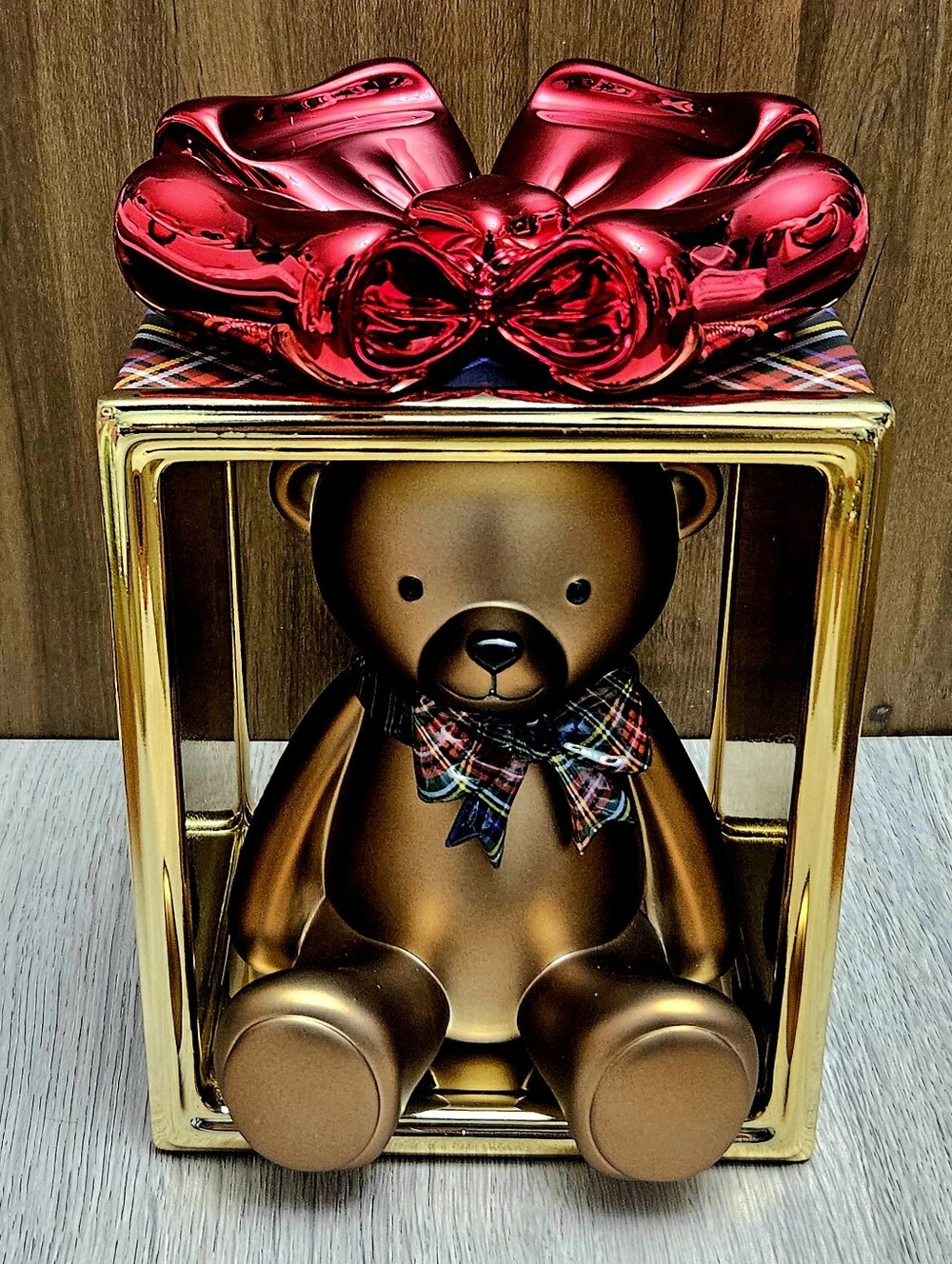 Bath & Body Works Teddy Bear Pedestal 3 Wick Candle Holder Christmas Holiday '26